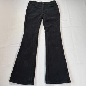 John Galt Black Corduroy Low Rise Flare Pants Size Small